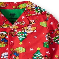 Paw Patrol Christmas Holiday Baby Boy Coat stílusú pizsamák, szett