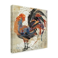 Védjegy Szépművészet 'Rooster Flair v' Canvas Art készítette: Evelia Designs