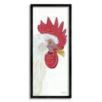 Stupell Industries alkalmi csirke kakas állati állat vadon élő állatok grafikus művészete fekete keretes művészet nyomtatott