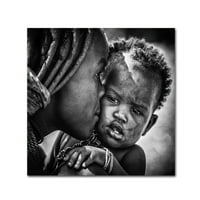 Védjegy képzőművészet 'csók a gyönyörű Himba anya' vászon művészete: Pavol Stranak