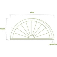 Ekena Millwork 56 W 20-7 8 H 2-3 4 P elliptikus sima építészeti fokozatú PVC kombináció