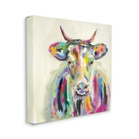 Stupell Industries Rainbow Absztrakt szarvasmarha szarvas tehén rózsaszín sárga bézs, 30, Mellisa Lyons tervezte