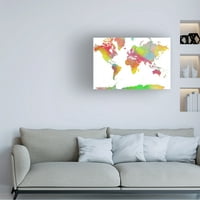 Marlene Watson 'World Map 6' Canvas Art