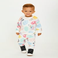 Mickey & Friends Húsvéti Toddler fiú pulóver és nadrágos ruhák, 2 darab, méretek 12m-5T