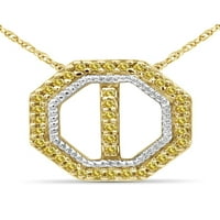 JewelersClub Carat T.W. Sárga gyémánt két hangú ezüst nyolcszög függő