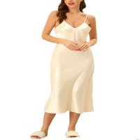 Egyedi árajánlatok Női szatén pizsama hálóing Sleepwear Spagetti Strap Lounge Nightgown