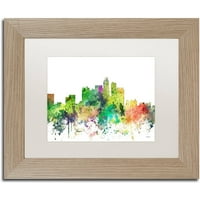 Védjegy Képzőművészet Los Angeles California Skyline Sp vászon művészete: Marlene Watson, White Matte, Birch Frame