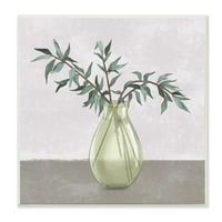 Stupell Industries váza és növényi semleges szürke design fali plakk Ziwei Li