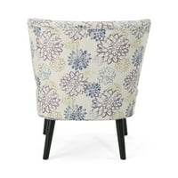 Noble House Julio Modern Fabric Wingback székek, 2 -es készlet, lila virág