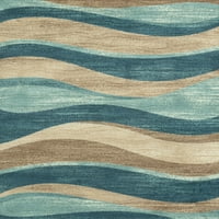 Mainstays geometriai kék barna hullámok fedett folyosó futó szőnyeg, 2'6 x10 '