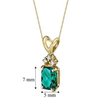 0. CT Radiant Cut Green által létrehozott smaragd és gyémánt medál 14K sárga aranyban, 18