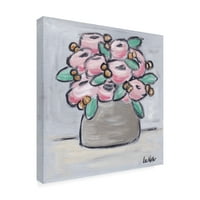 Hippie Hound Studios 'Flowers in Pot Pastel Pink' Canvas Art
