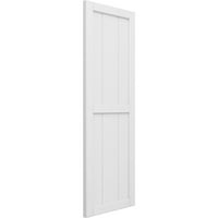 Ekena Millwork 3 4 W 100 H True Fit PVC, két tábla keretes tábla-N-Batten redőnyök, fehér