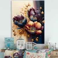 Designart éjszakai árnyék tulipa design v Canvas Wall Art