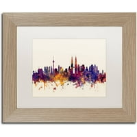 Védjegy Szépművészet Kuala Lumpur Malaysia Skyline Canvas Art készítette Michael Tombsett, White Matte, Birch Frame