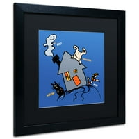 Védjegy Szépművészet Halloween House vászonművészet, Carla Martell, fekete matt, fekete keret