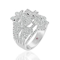 Ezüst ezüst köbös cirkóniumi multi virággyűrű