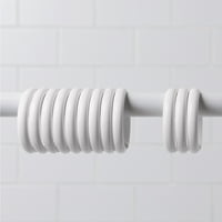 Főfajta fehér műanyag O alakú zuhanyfüggönygyűrűk, 12db