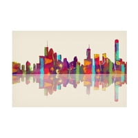 Marlene Watson 'Brisbane Qld Skyline 1' Canvas Art