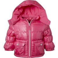 Rózsaszín platina baba kisgyermek lány metál csillogó téli dzseki kabát