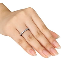 Carat T.W. Diamond 14KT Fehér Arany félig állandó évforduló gyűrű