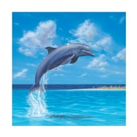 Chris Dobrowolski 'Blue Water Dolphin' Canvas Art