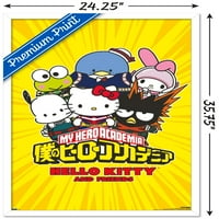 My Hero Academia Hello Kitty és barátai-csoport fal poszter, 22.375 34 keretes