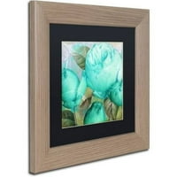 Védjegy Szépművészet Aqua Rose II canvas Art by Color Bakery Black Matte, Birch Frame