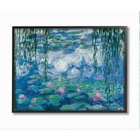Stupell Industries Classic Water Lilies festmény Monet tó részletek keretes fal art dizájn, Claude Monet, 11 14