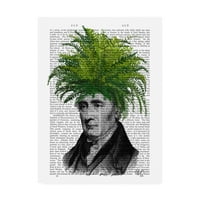 Védjegy Képzőművészet 'Fern Head, Plant Head' vászon művészete, Fab Funky