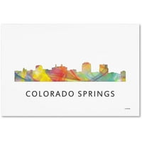 Védjegy Képzőművészet 'Colorado Springs Colorado Skyline WB-1' vászon művészete, Marlene Watson