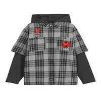 Spider-Man fiúk SpiderVerse kétfonal kapucnis flanel ing, Méret XS-XXL