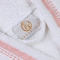 Unise pamut frottír kimonó fürdőköpeny hímzéssel egész évszakos köntös, MD, Emberglow-fehér