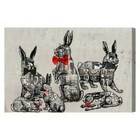 Wynwood Studio Animals Wall Art vászon nyomatok 'öltöny és nyakkendő' haszonállatok-szürke, piros
