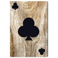 Wynwood Studio Entertainment and Hobbies Wall Art vászon nyomatok 'Club Card' Poker - Fekete, Brown
