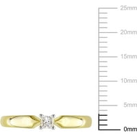 Carat T.W. Hercegnő vágott gyémánt pasziánsz gyűrű 10 kt sárga aranyban