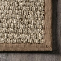 Nuloom Hesse Checker Weave Seagrass Runner szőnyeg, 2 '6 6', barna