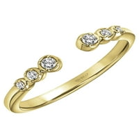 KEVÉNYES KARAT T.W. Gyémánt nyitott halmozó gyűrű 18 ezer sárga aranyban ezüst felett