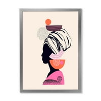Designart „Afro -amerikai nő etnikai portréja” modern keretes művészeti nyomtatás