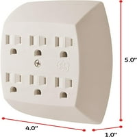 Elektromos földelt adapter fali csap, prong üzletek, biztonságos telepítés, UL felsorolt, könnyű mandula, csomag, 53184