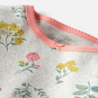 Kis bolygó Carter Baby & Toddler Girls-jétől Snug Fit Organic hosszú ujjú pizsamák, 2dc, 2T-5T