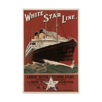 Védjegy képzőművészet 'White Star Line, 1906' vászon művészet az angol iskolában