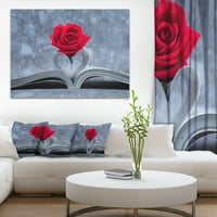 Designart 'Red Rose a' Floral Art Canvas nyomtatásban
