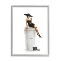 A Stupell Industries stílusos divat női pózos kávétervező, 30, design, Ziwei Li.