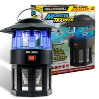 Bell + Howell Monster Trapper Bug Zapper Fly Trap Fly Catcher UV fény vákuum ventilátor vonzza a rovarokat, ahogy a TV-ben látható