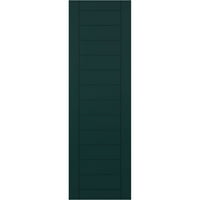 Ekena Millwork 18 W 28 H True Fit PVC vízszintes léc keretes Modern stílus Fix Mount redőnyök, Thermal Zöld