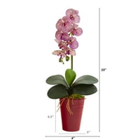 23in. Phalaenopsis orchidea mesterséges elrendezés vázában