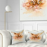 Designart komoly macska arc akvarell vázlat - Animal Dobás párna - 16x16