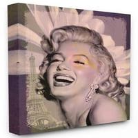 Stupell Industries Marilyn Laughing Vintage Hollywood Movie Star Classic Illustration Canvas Wall Art készítette: Jadei Graphics
