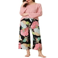 Egyedi árajuka női hosszú ujjú capri nadrág virág társalgó pizsama hálószobák